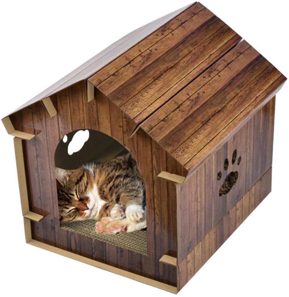 Casa para gatos de cartón