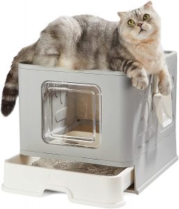 Arenero con diseño para gatos